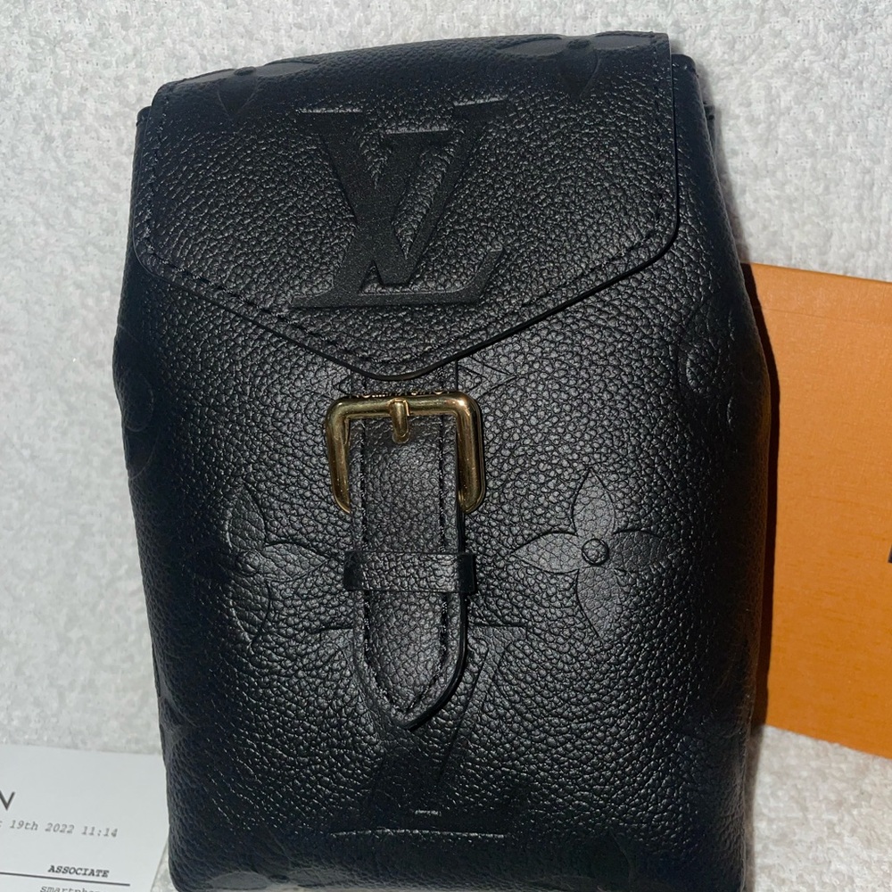 Louis Vuitton Black Leather tiny backpack Bag